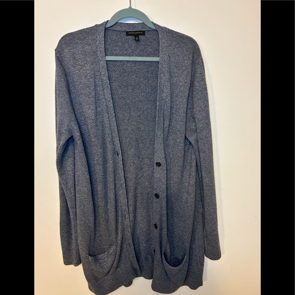 VGUC BANANA REPUBLIC BUTTON FRONT CARDIGAN, SIZE XL, BLUE MARLED COLOUR - Picture 3 of 9
